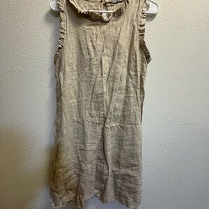 Sleeveless Beige Mini Dress